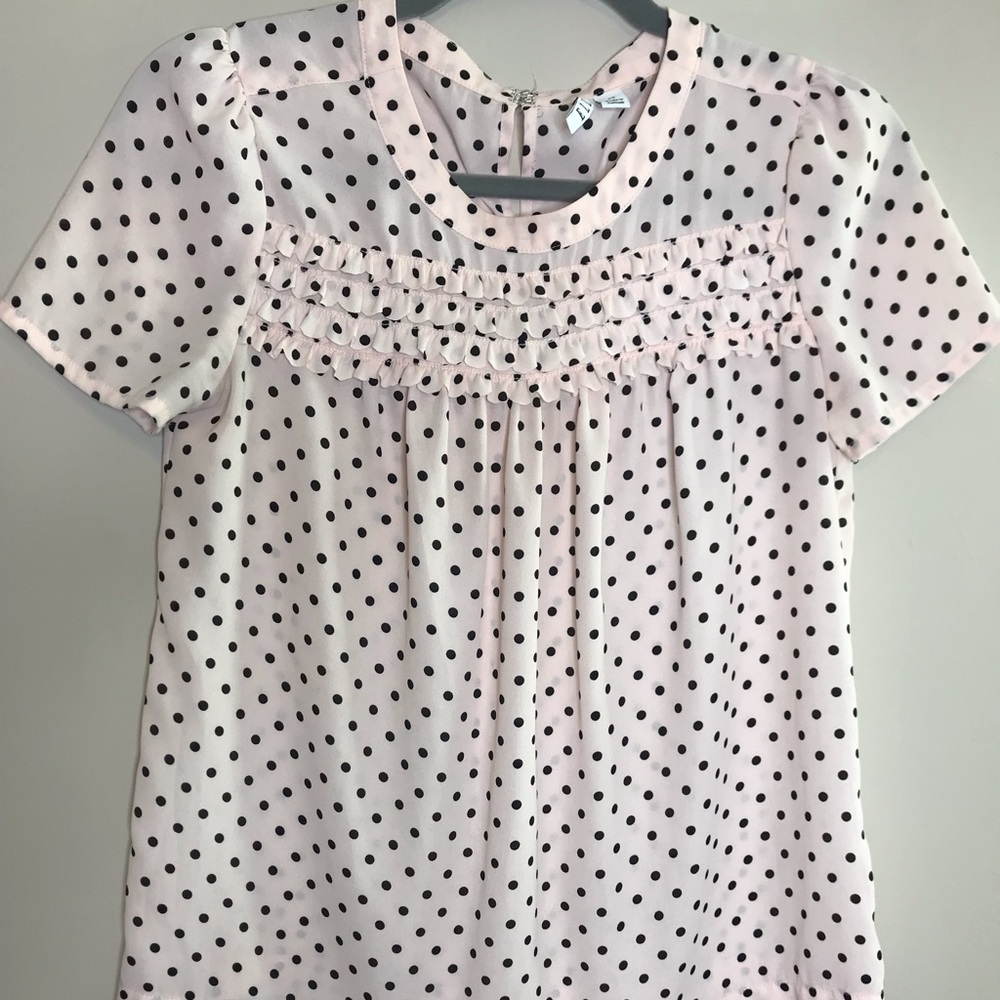 Blush pink polka dot blouse! Perfect condition!